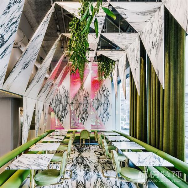 办公室装修怎么设计大理石天花板？